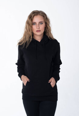 Чёрное женское худи